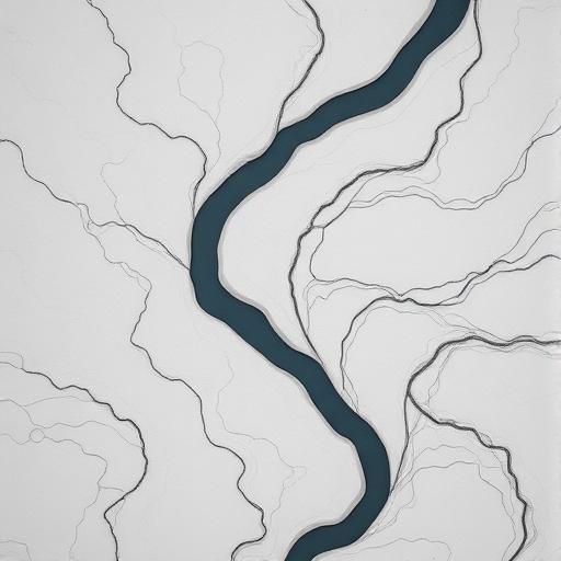 Abstract aerial view of braided river channels